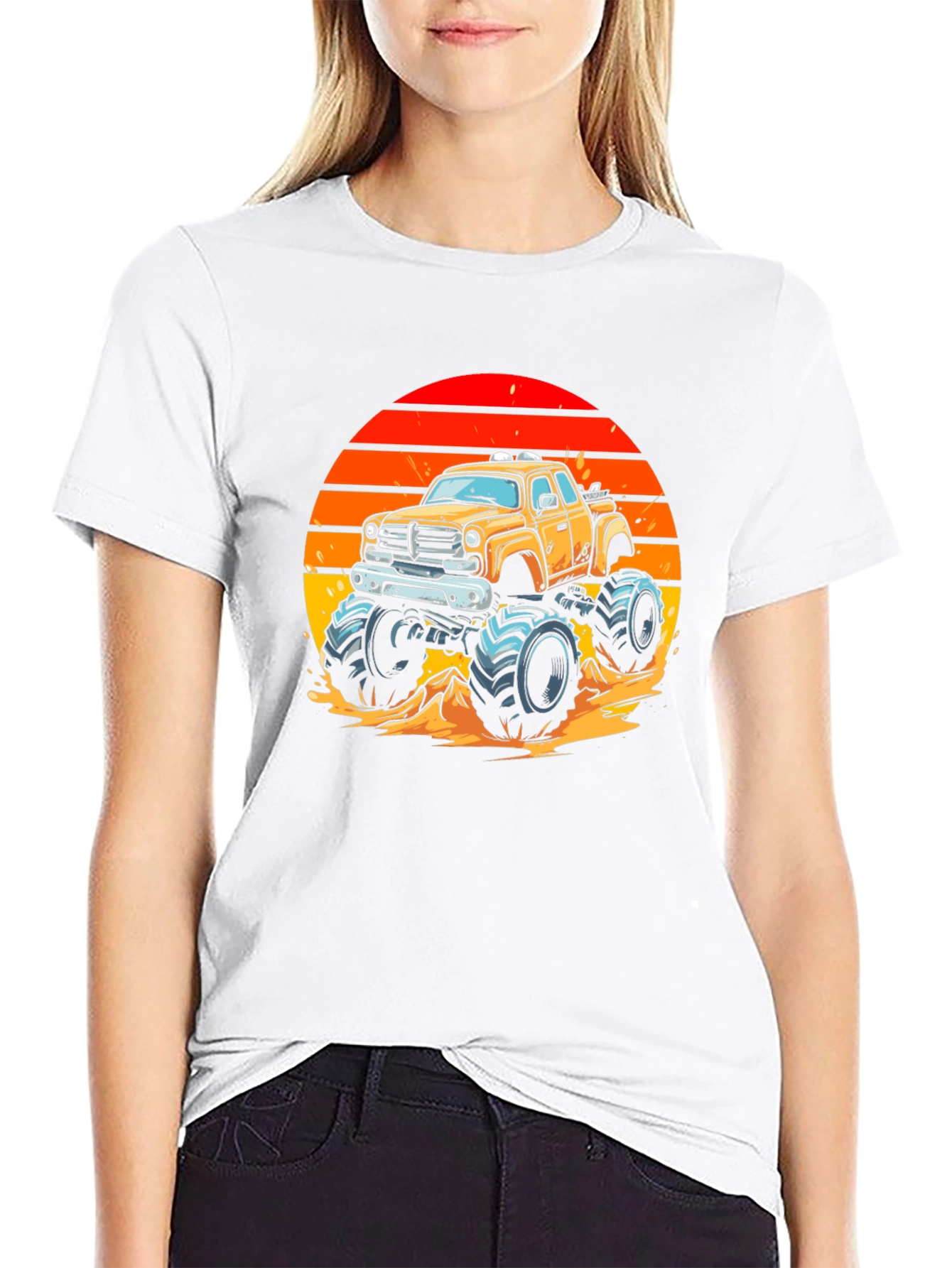 Monster Truck Sunset Graphic Tee