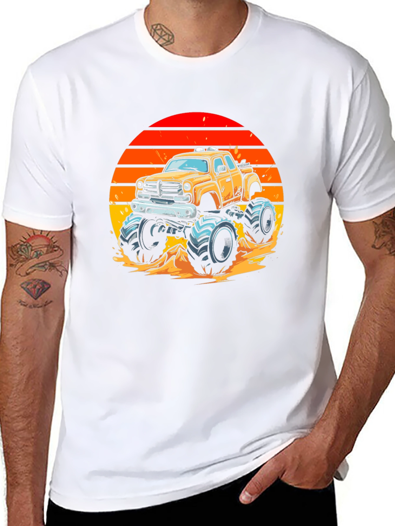 Monster Truck Sunset Graphic Tee
