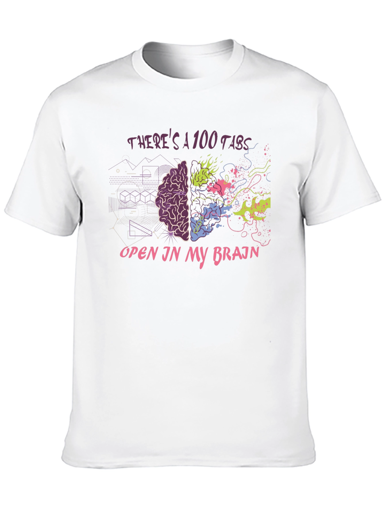 100 Tabs Brain T-Shirt - Creative & Comfortable