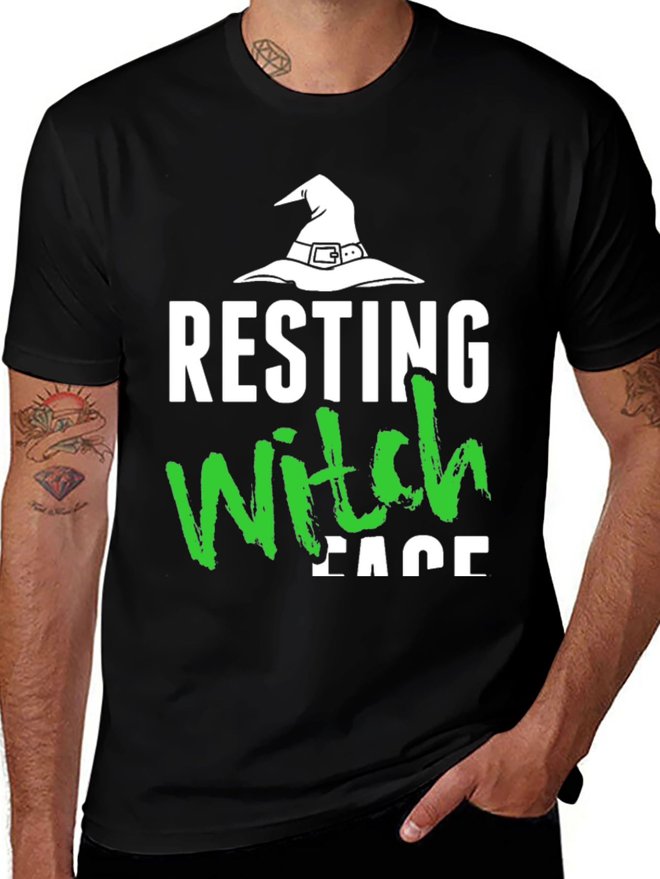 Resting Witch Face Halloween T-Shirt