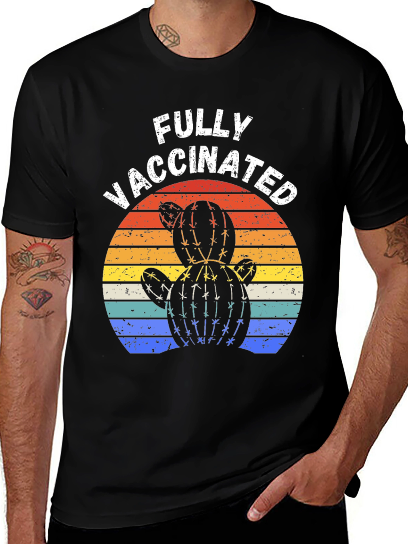 Fully Vaccinated Cactus Sunset T-Shirt
