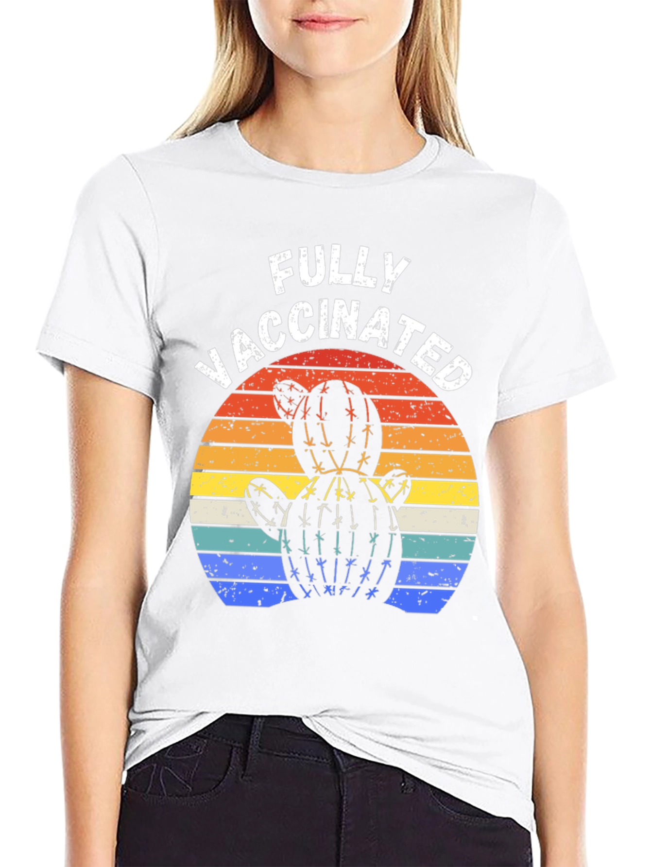 Fully Vaccinated Cactus Sunset T-Shirt