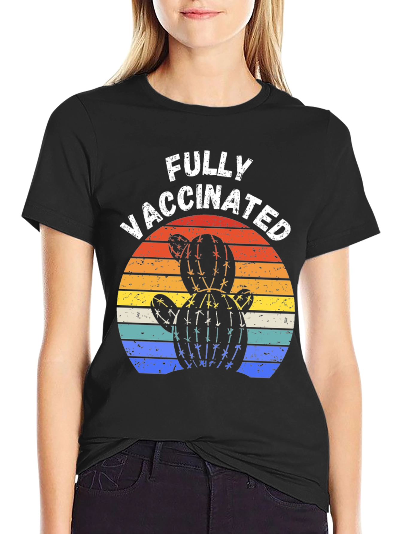 Fully Vaccinated Cactus Sunset T-Shirt
