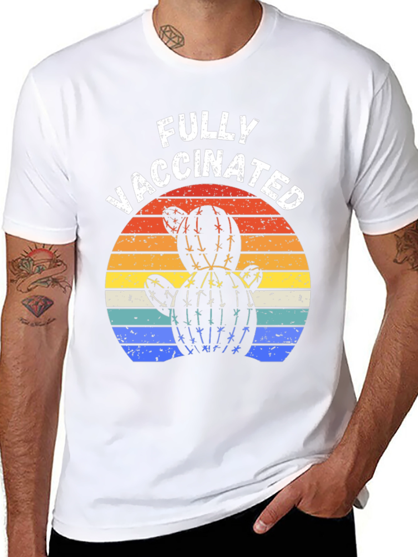 Fully Vaccinated Cactus Sunset T-Shirt