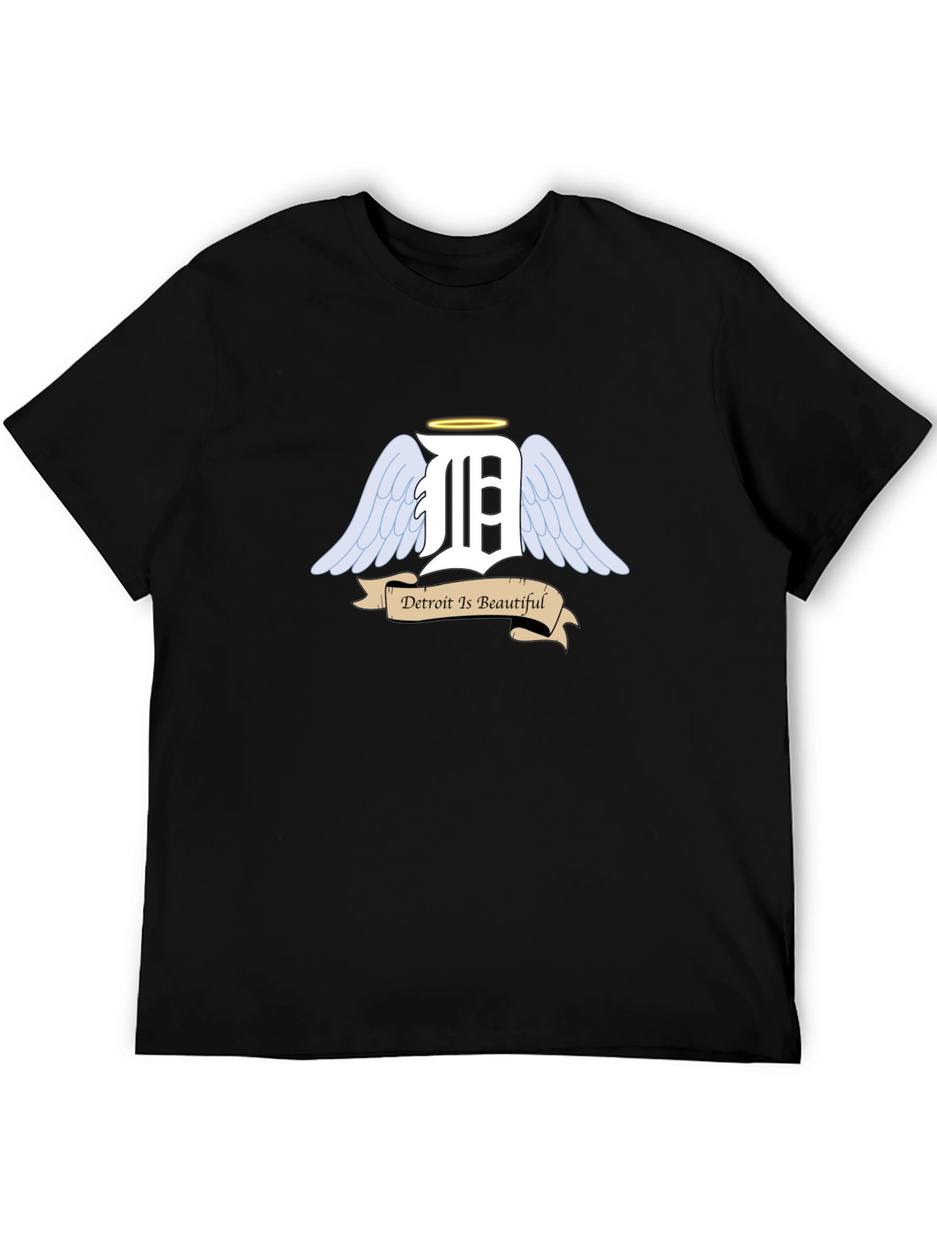 Detroit Angel Wings Black T-Shirt