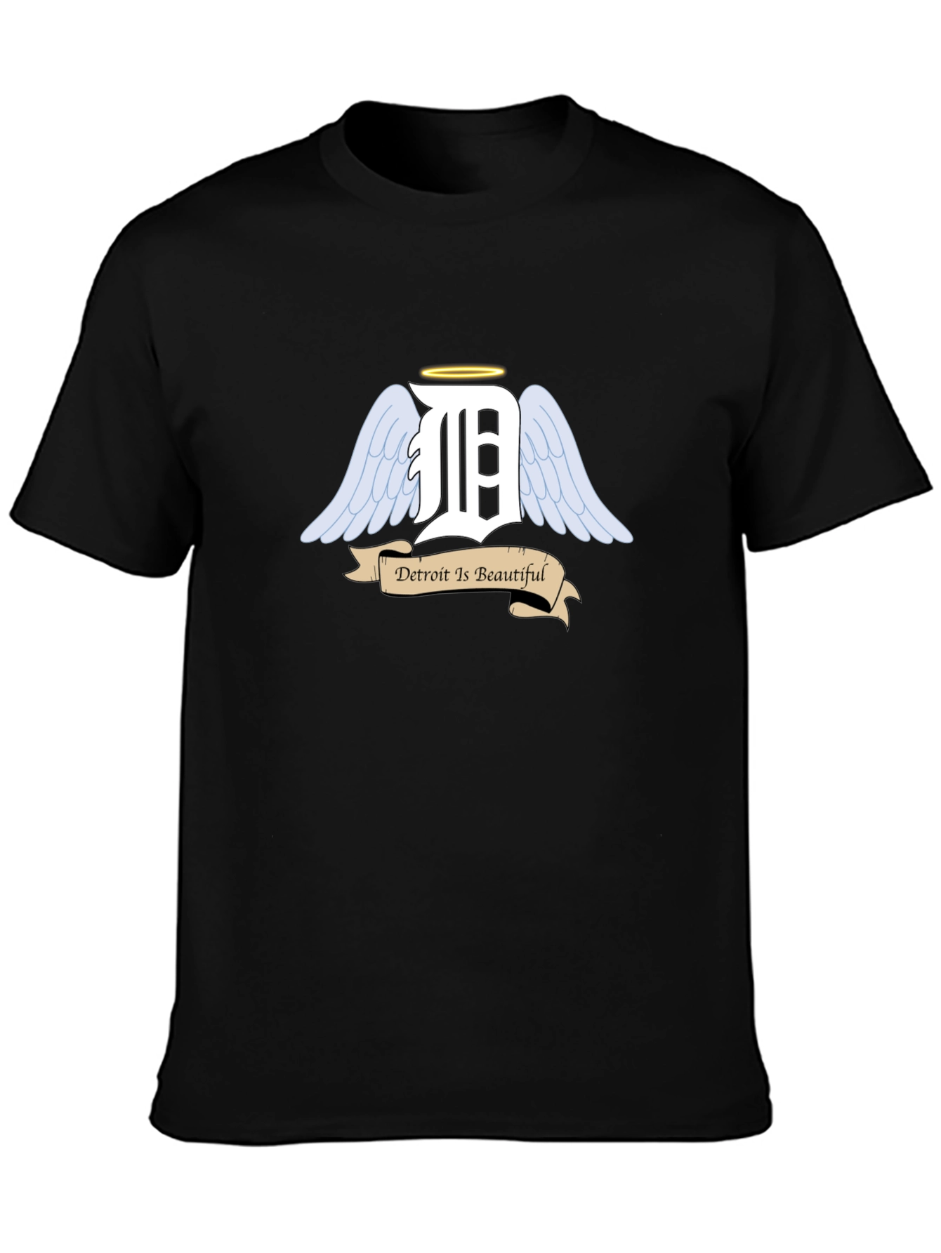 Detroit Angel Wings Black T-Shirt