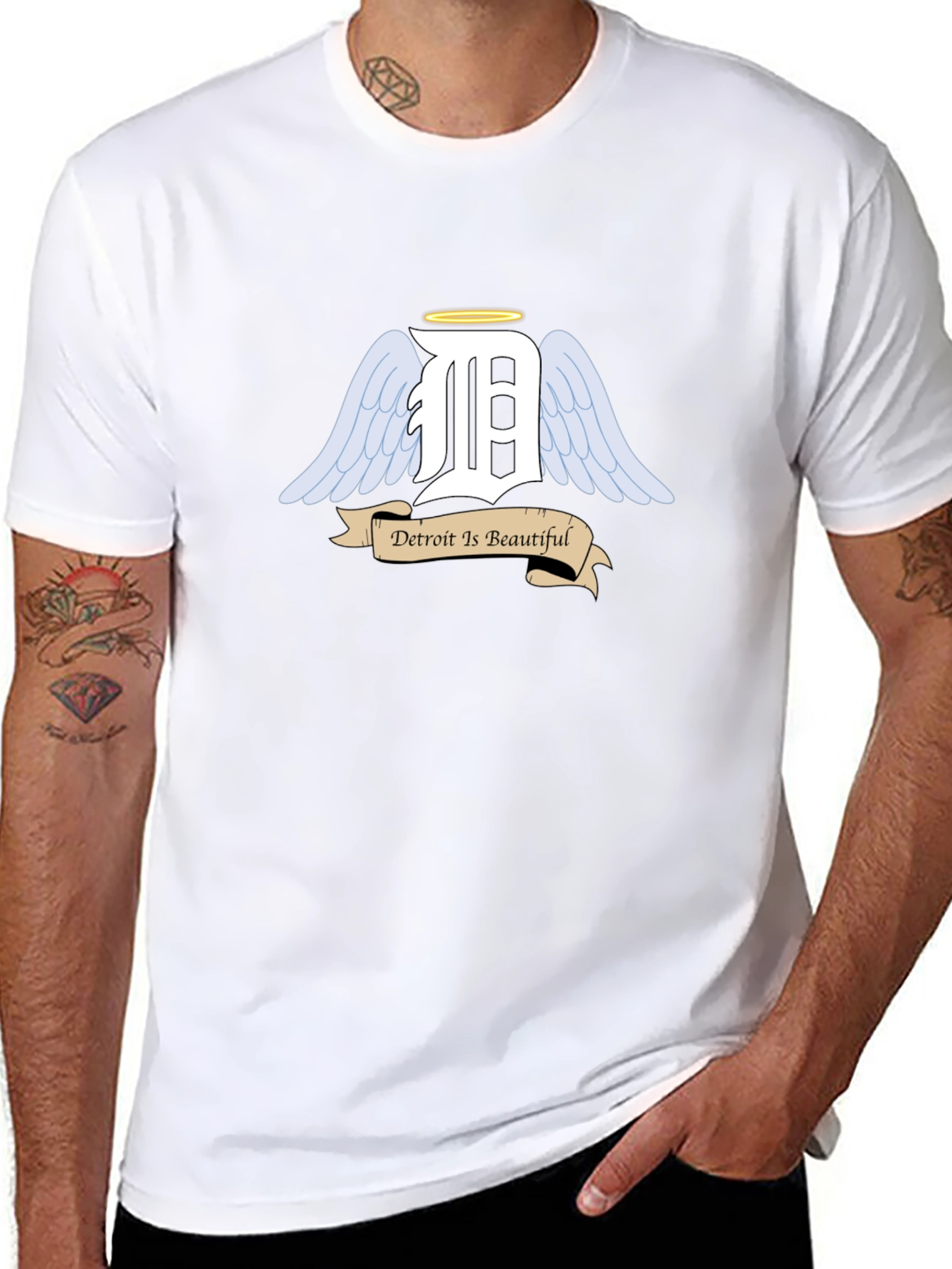 Detroit Angel Wings Black T-Shirt