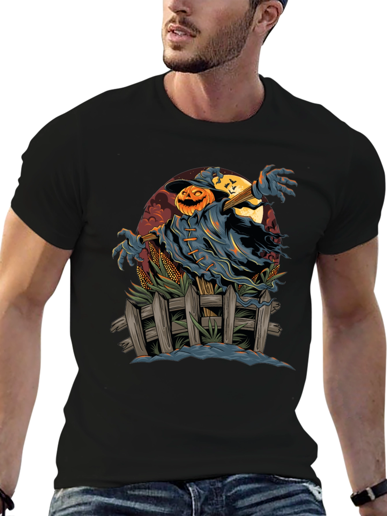 Spooky Scarecrow Halloween T-Shirt