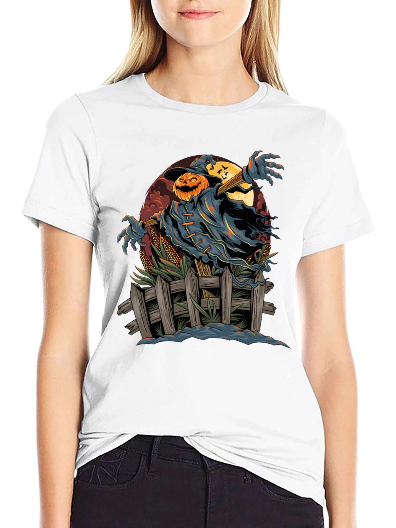 Spooky Scarecrow Halloween T-Shirt
