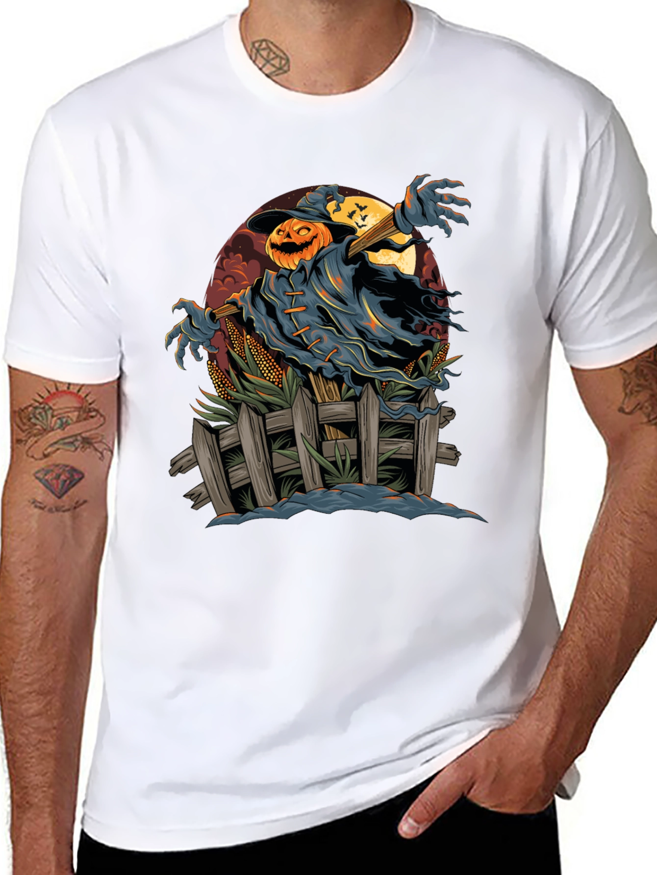 Spooky Scarecrow Halloween T-Shirt
