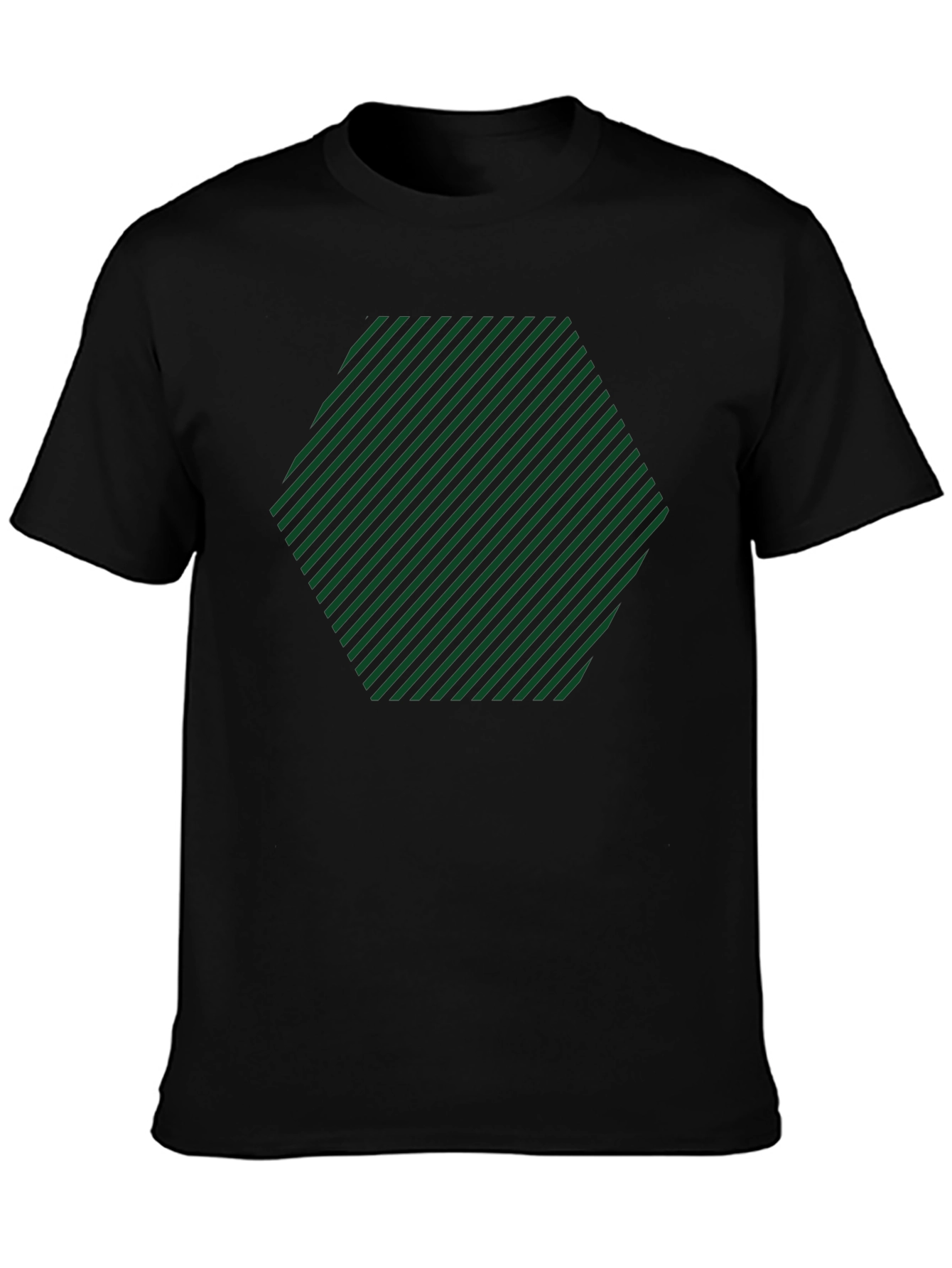 Stripped Hexagon Graphic Tee - Casual Style