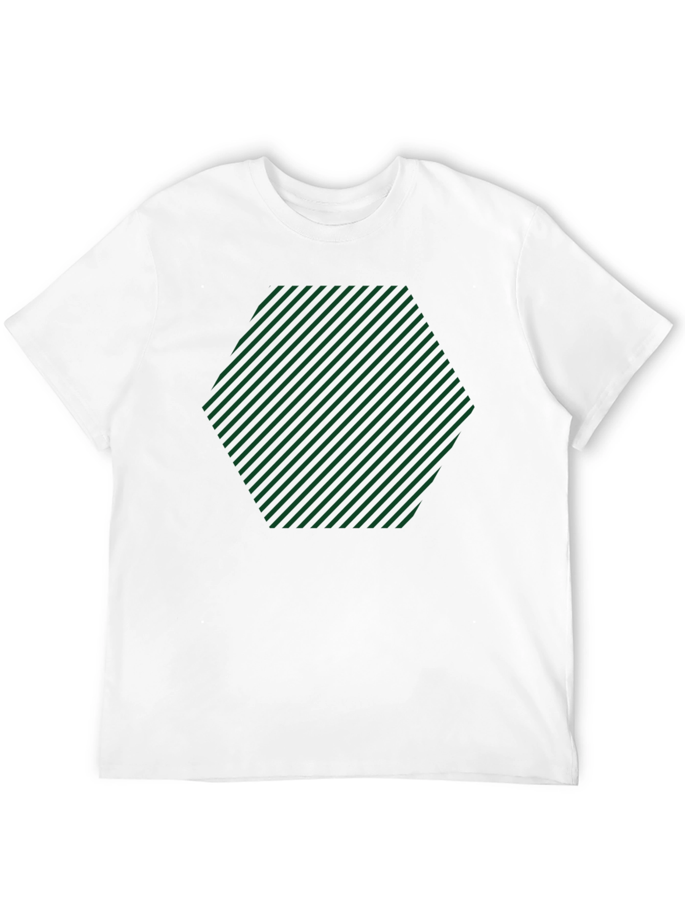 Stripped Hexagon Graphic Tee - Casual Style