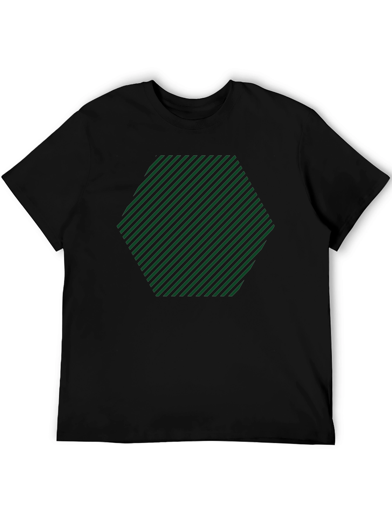 Stripped Hexagon Graphic Tee - Casual Style