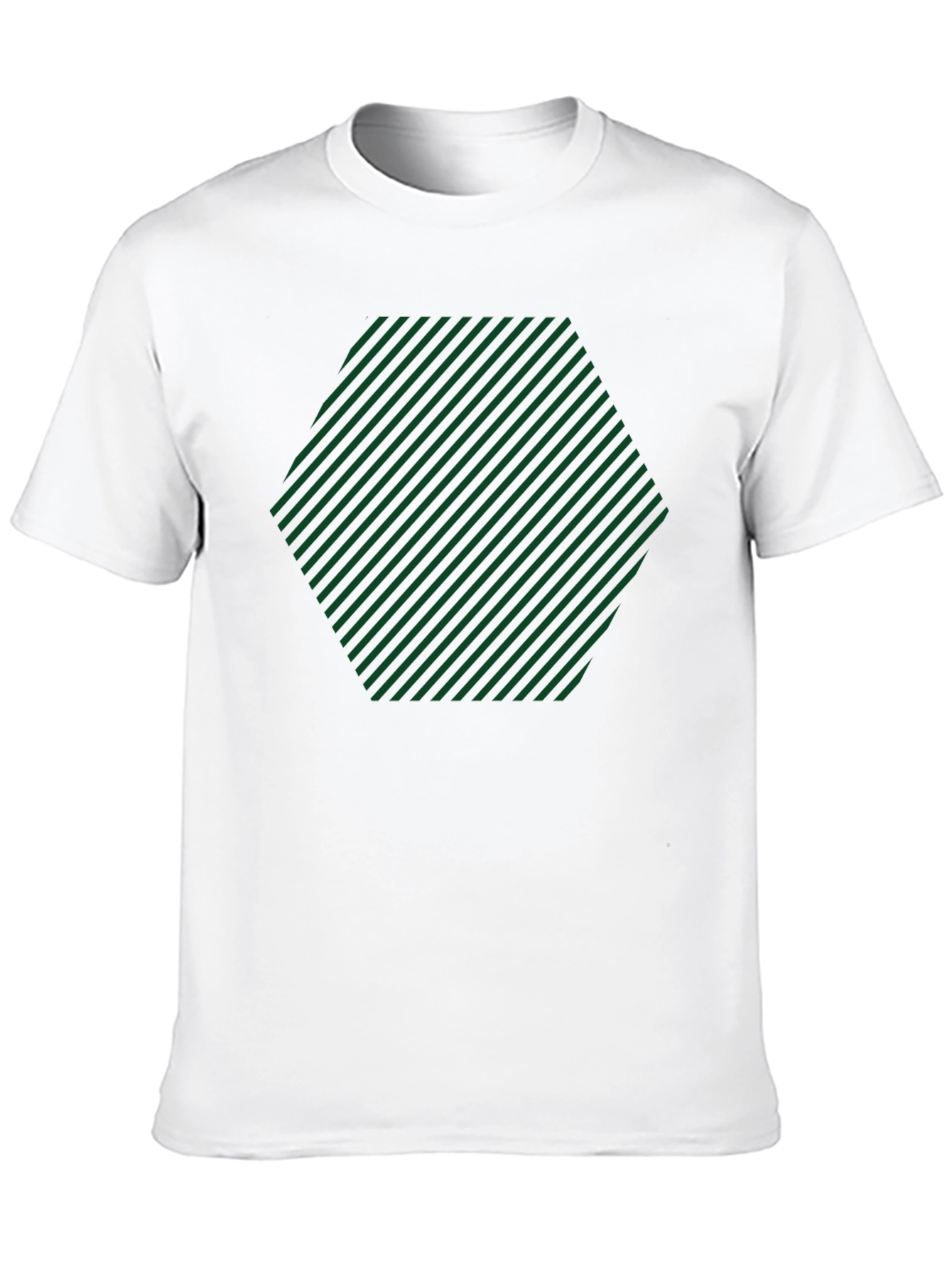 Stripped Hexagon Graphic Tee - Casual Style