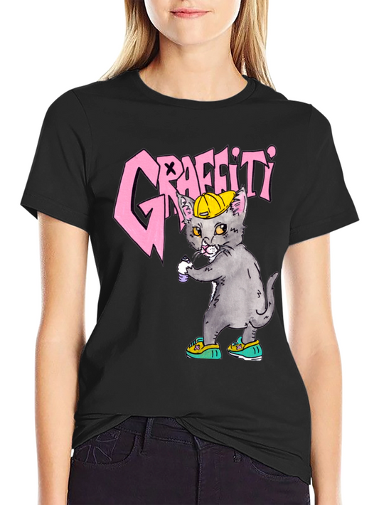 Graffiti Cat Graphic Tee