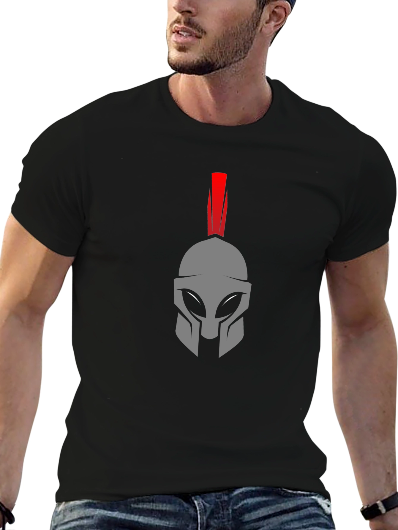 Spartan Helmet Graphic Tee - Black