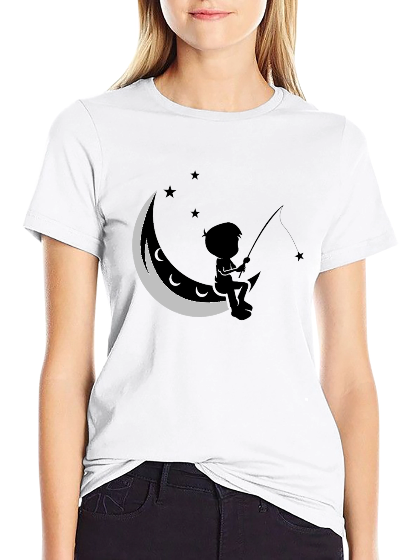 Boy Fishing on the Moon T-Shirt