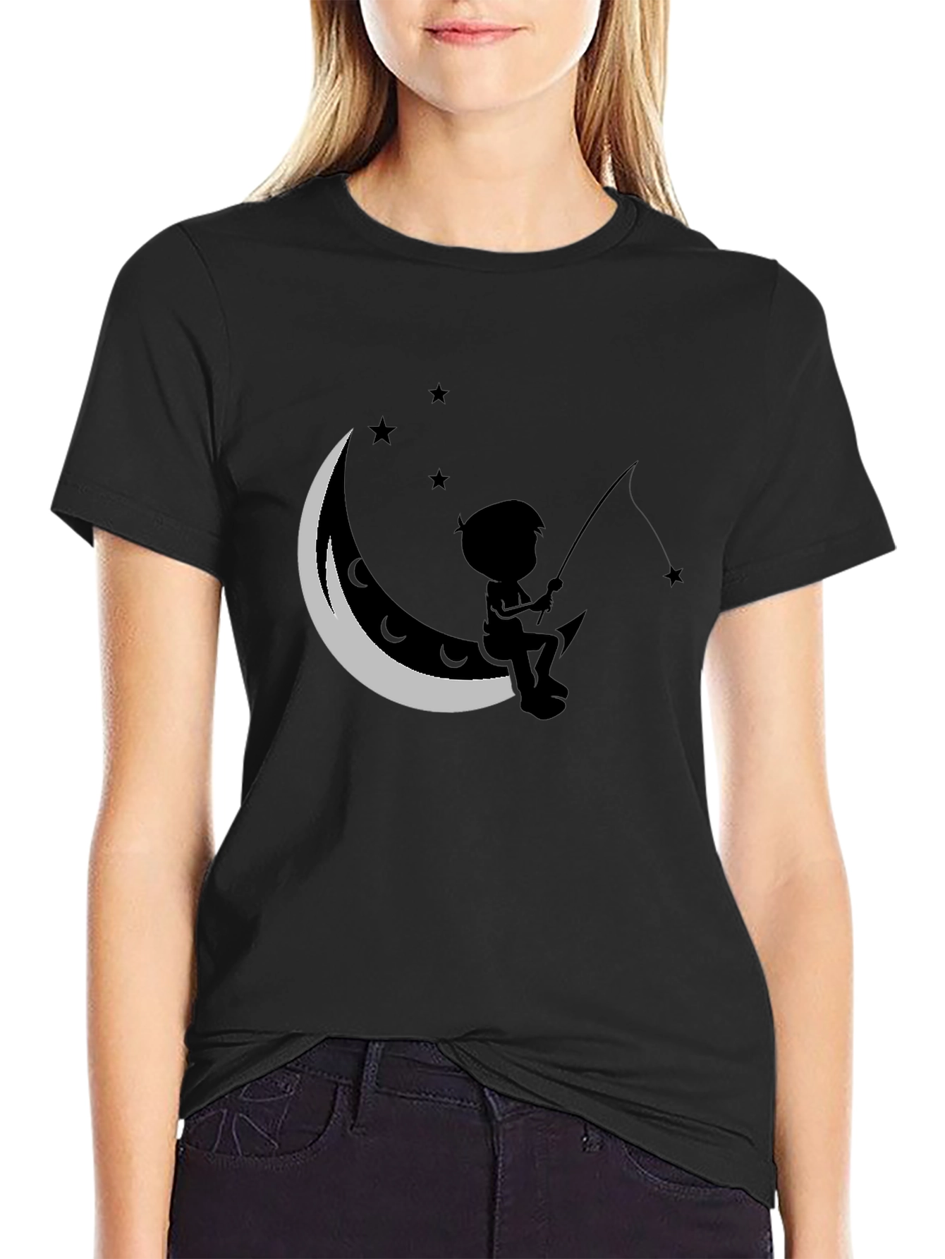 Boy Fishing on the Moon T-Shirt