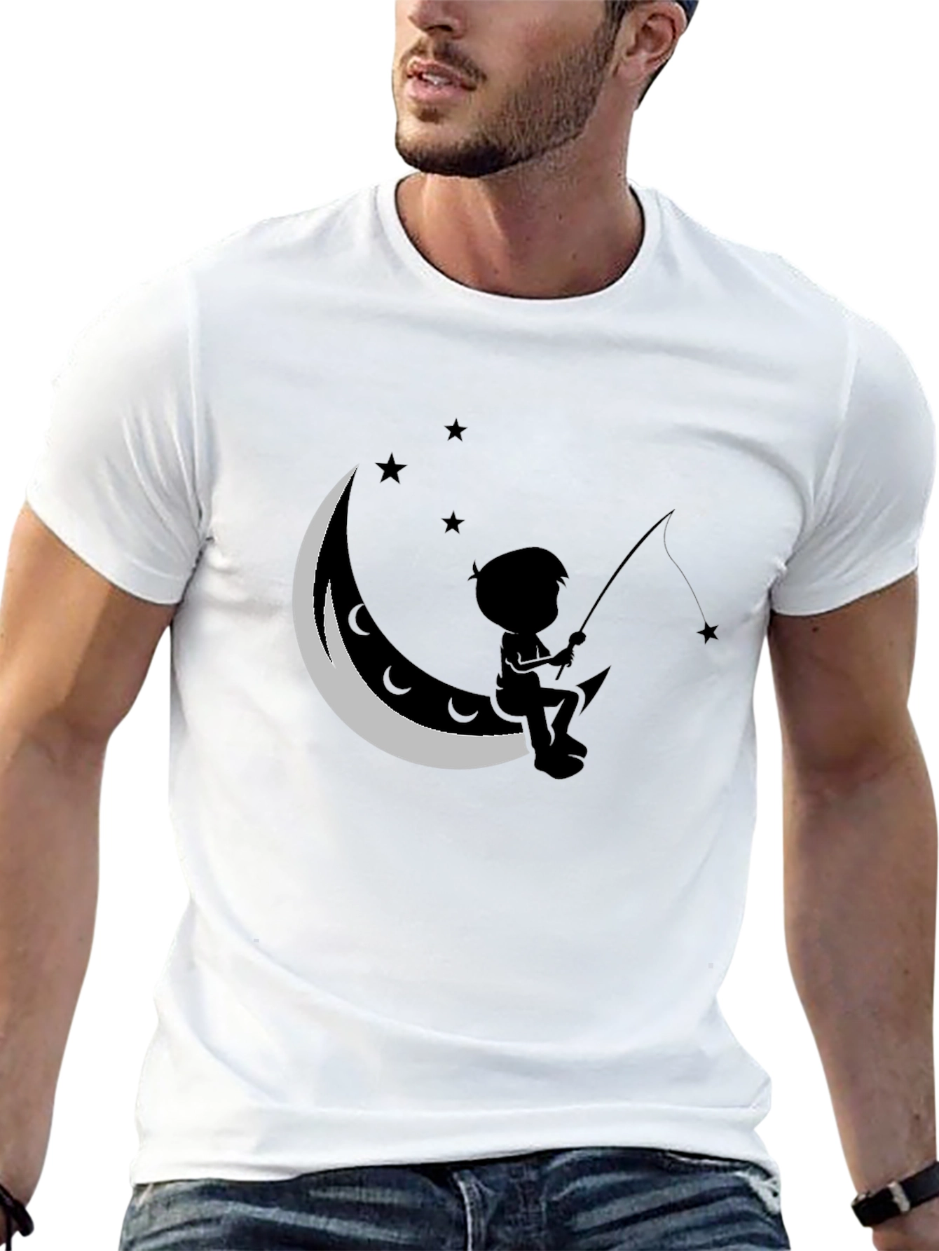 Boy Fishing on the Moon T-Shirt