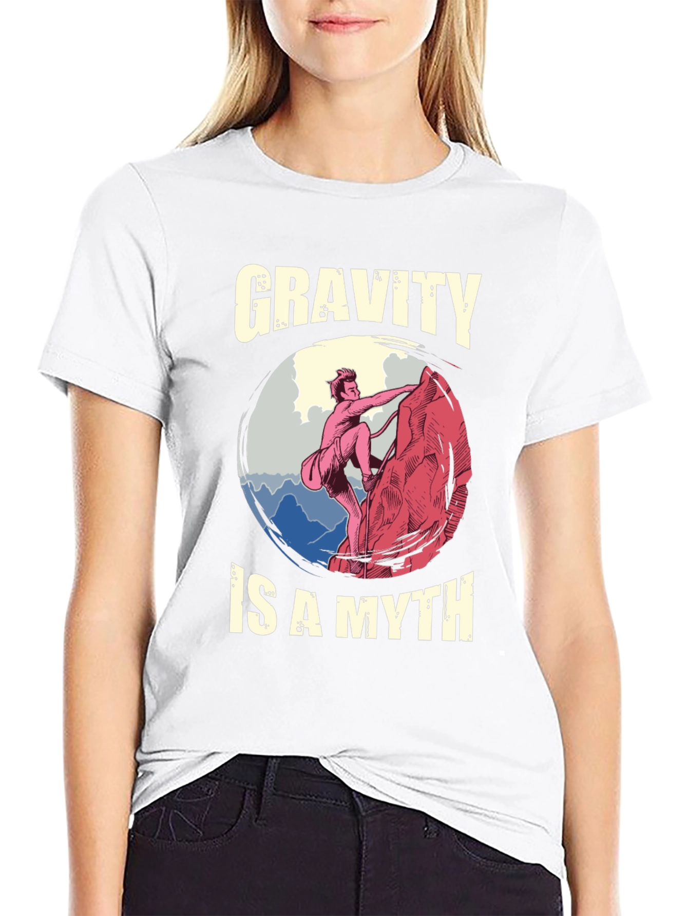 Gravity is a Myth T-Shirt - Climbing Design