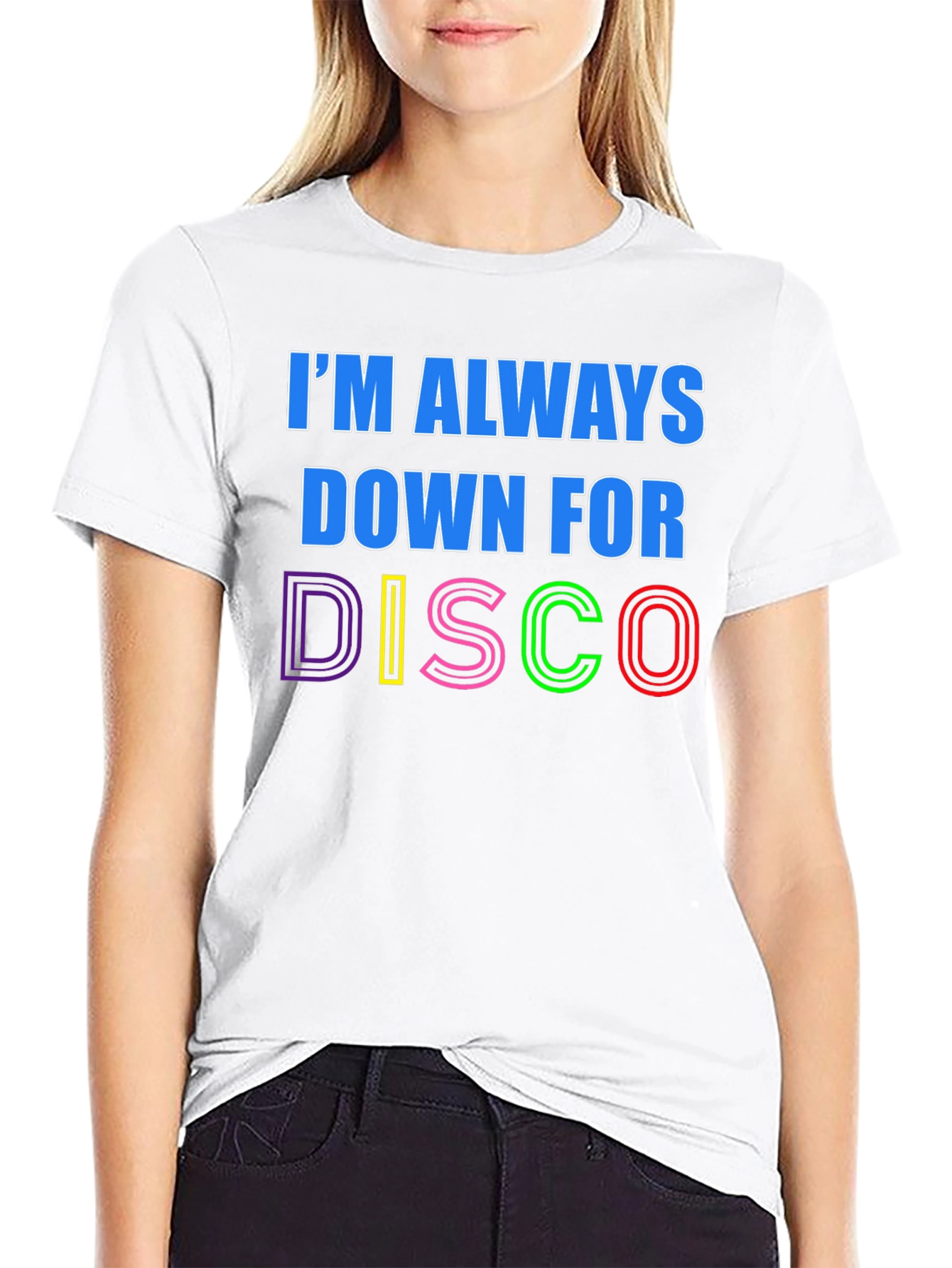 Im Always Down For Disco Black T-Shirt