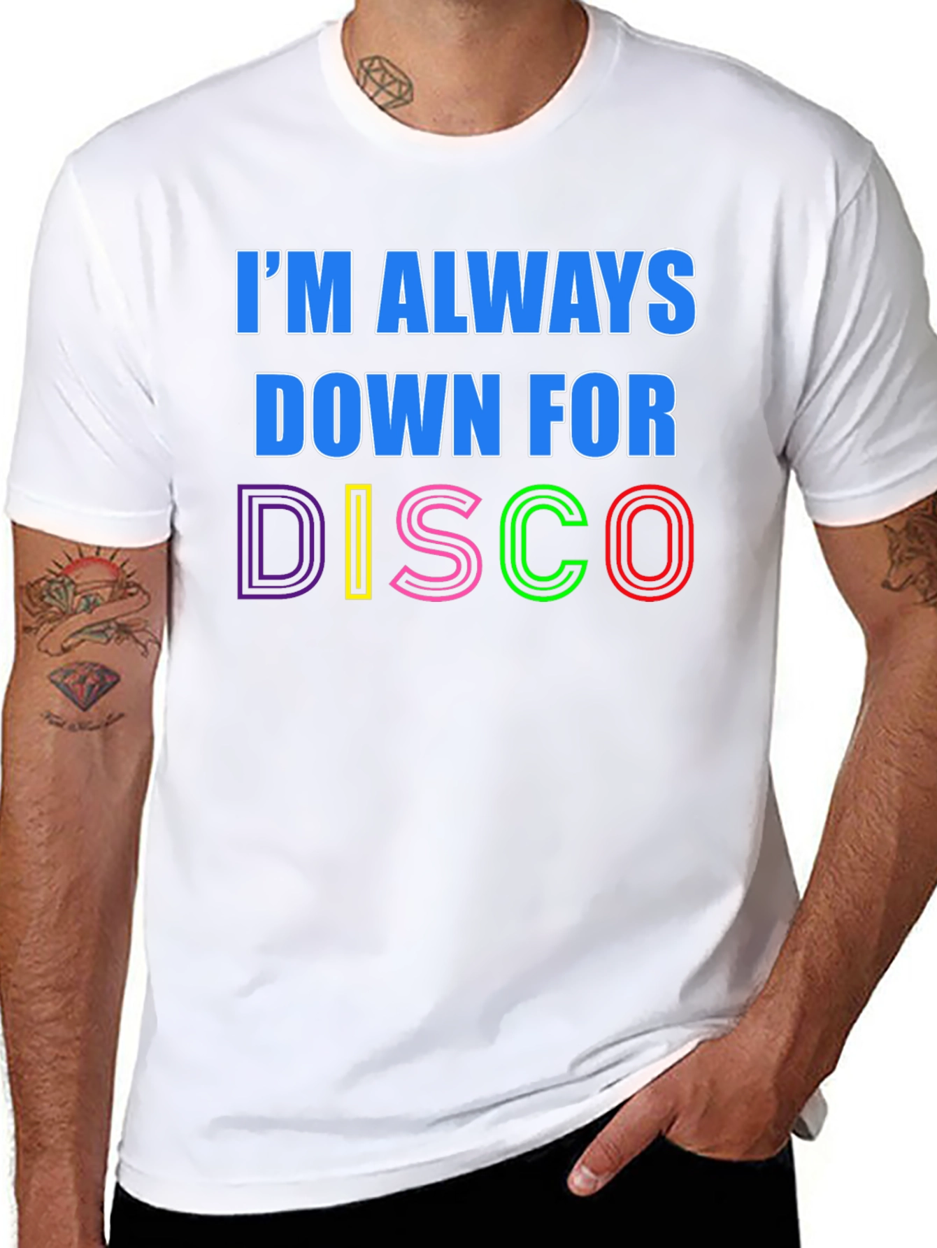Im Always Down For Disco Black T-Shirt