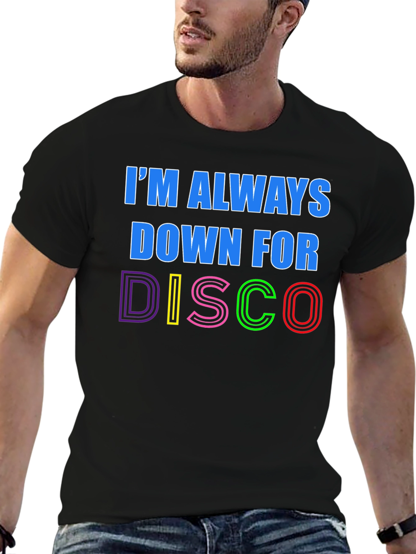 Im Always Down For Disco Black T-Shirt