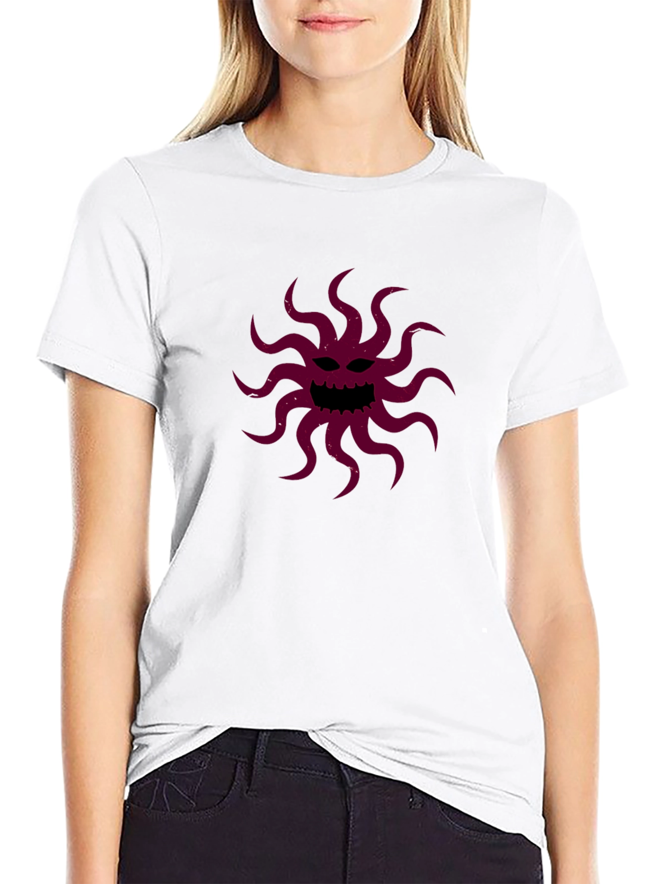 Black T-Shirt with Tentacle Monster Graphic