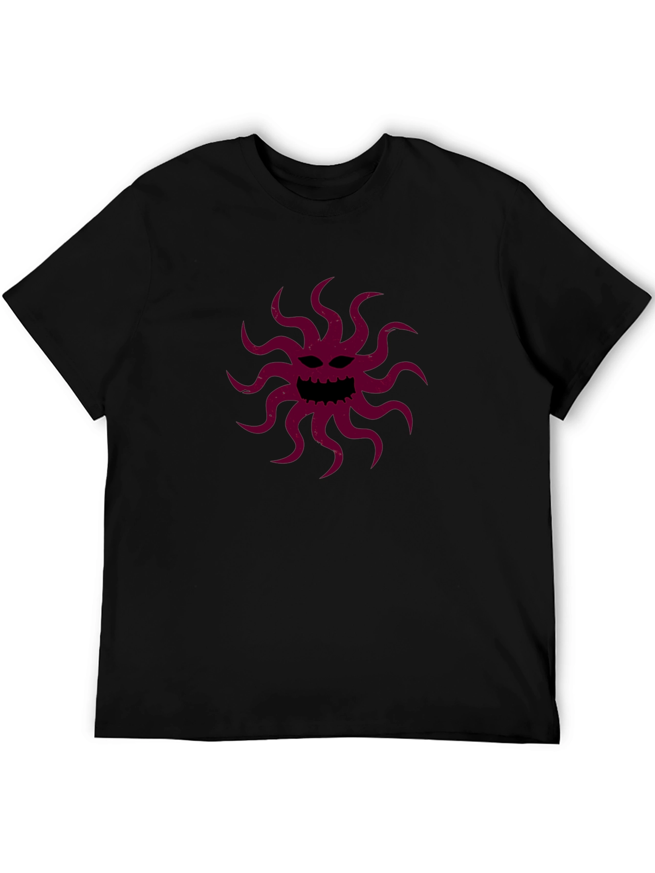 Black T-Shirt with Tentacle Monster Graphic