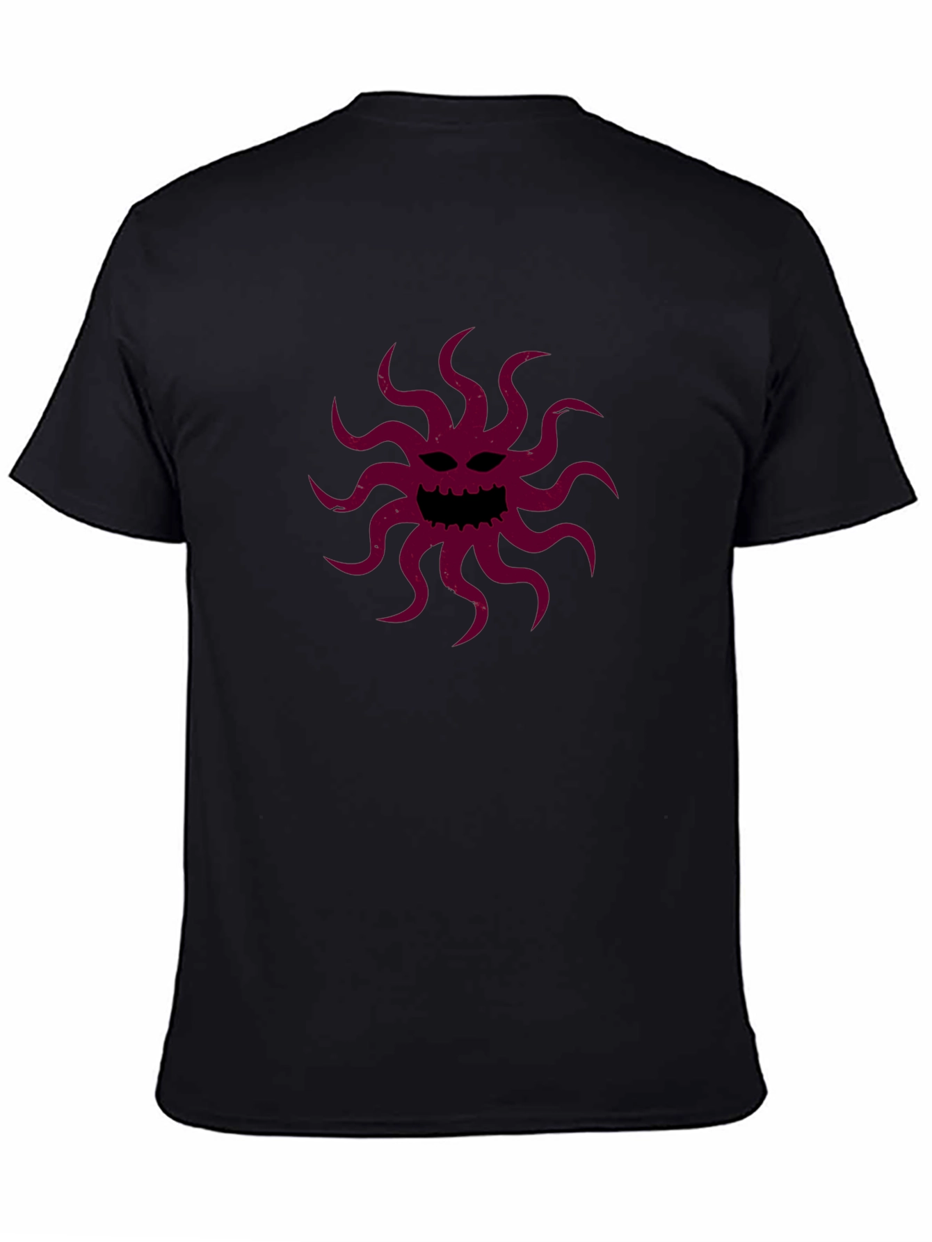 Black T-Shirt with Tentacle Monster Graphic