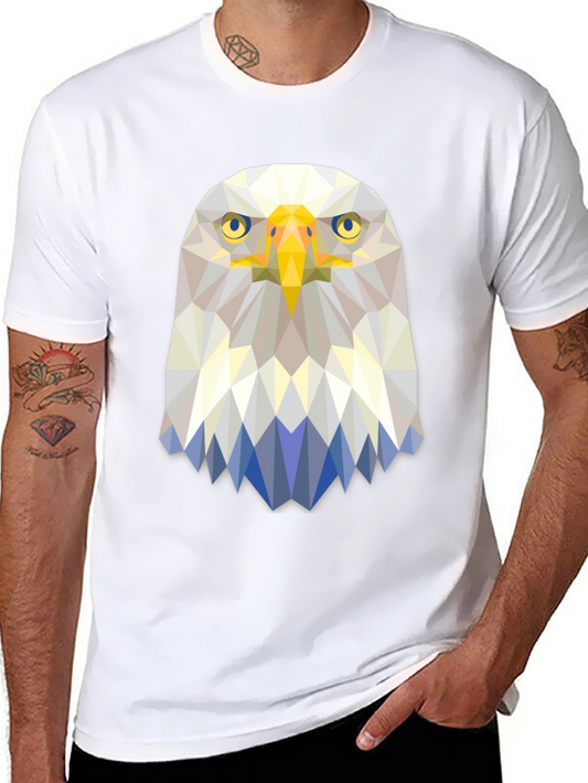 Geometric Eagle Graphic Tee - Modern Poly Design