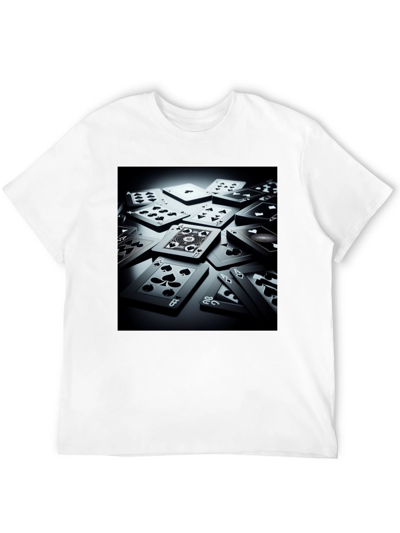 Playing Cards Graphic T-Shirt - Black Cotton Tee