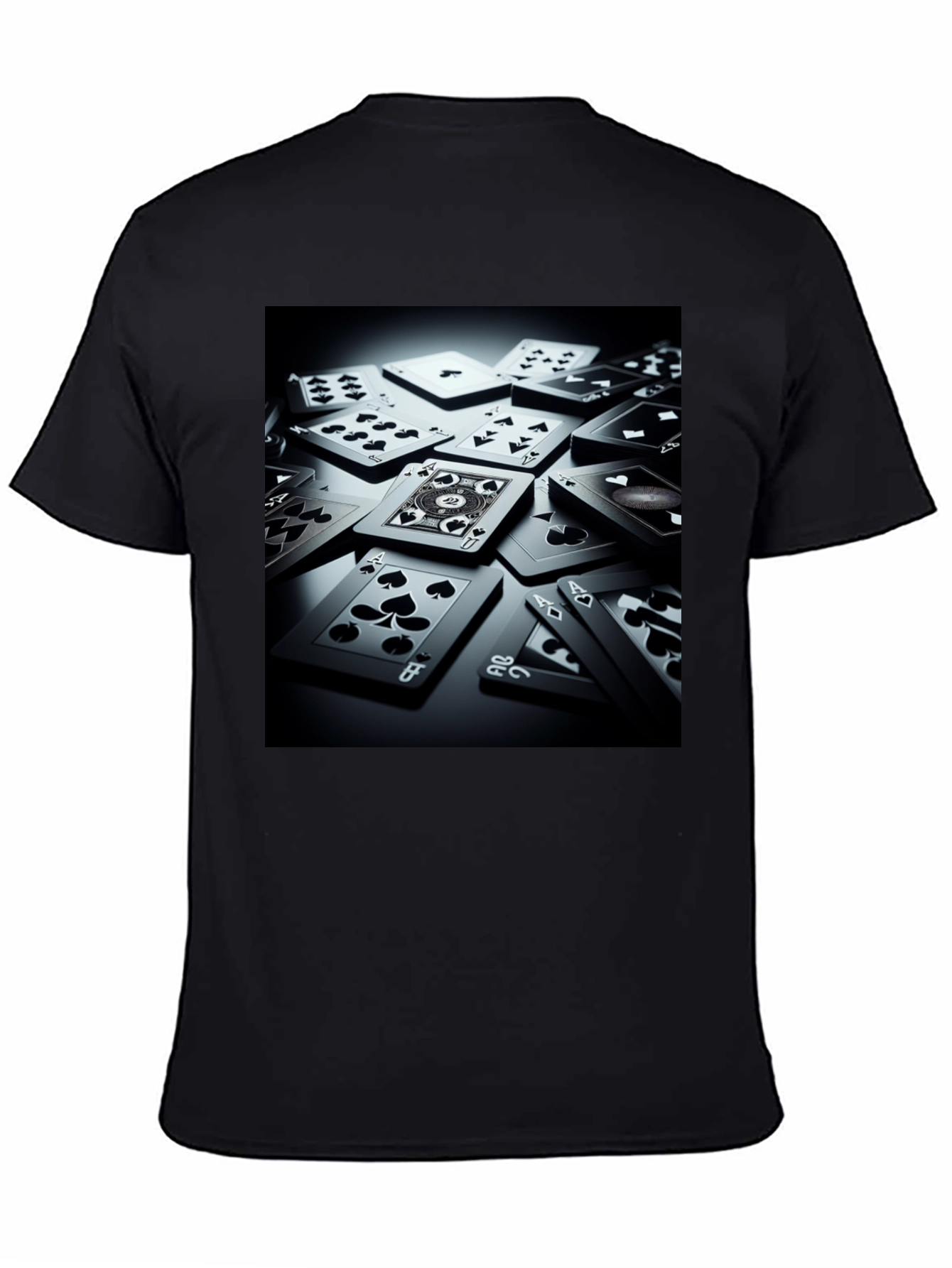 Playing Cards Graphic T-Shirt - Black Cotton Tee