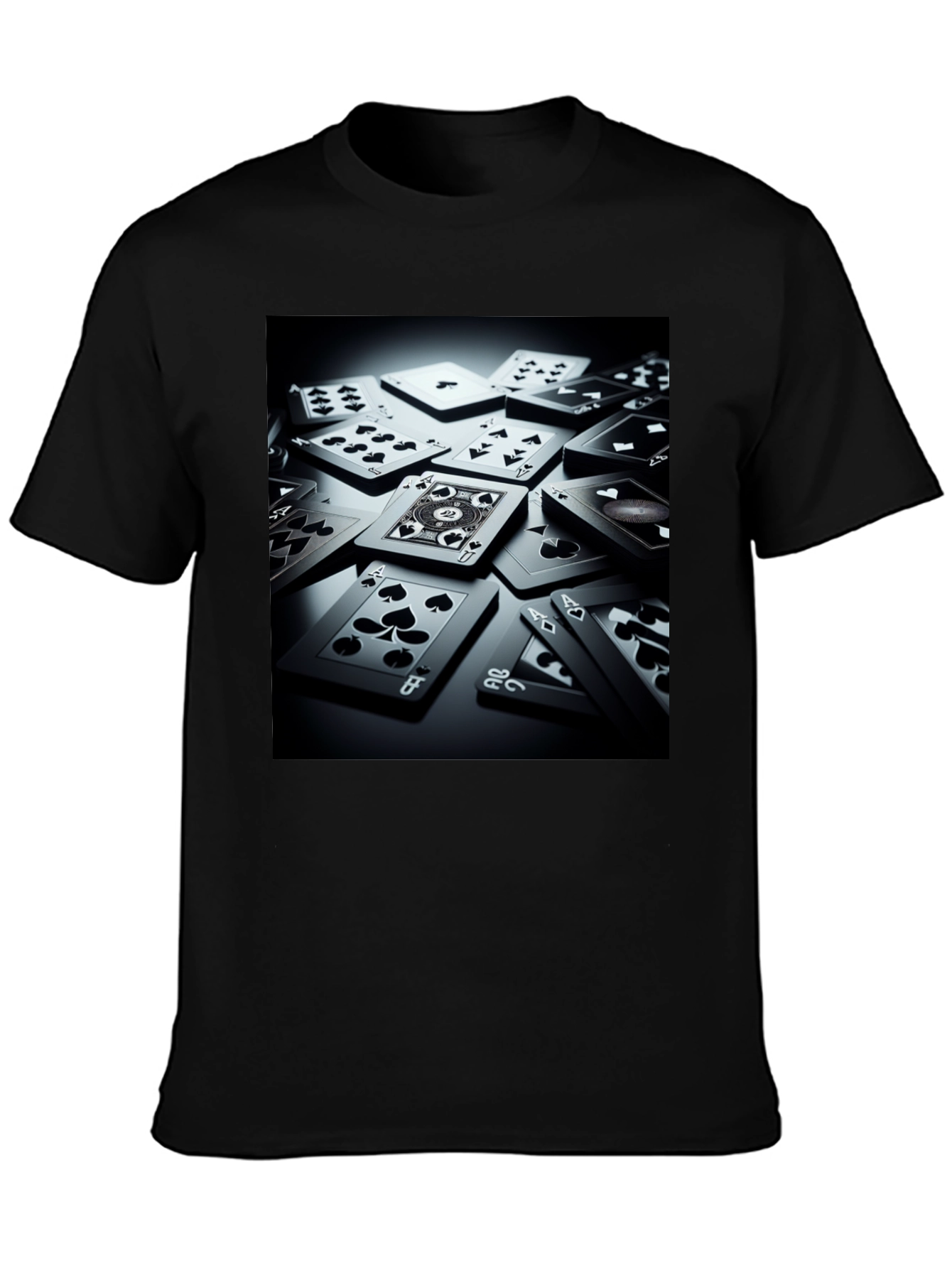 Playing Cards Graphic T-Shirt - Black Cotton Tee
