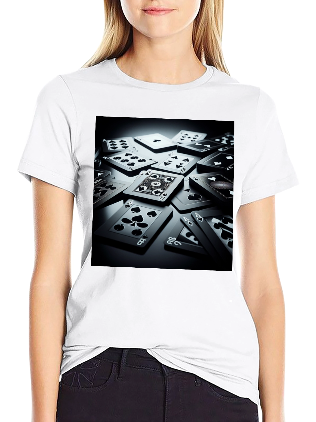 Playing Cards Graphic T-Shirt - Black Cotton Tee