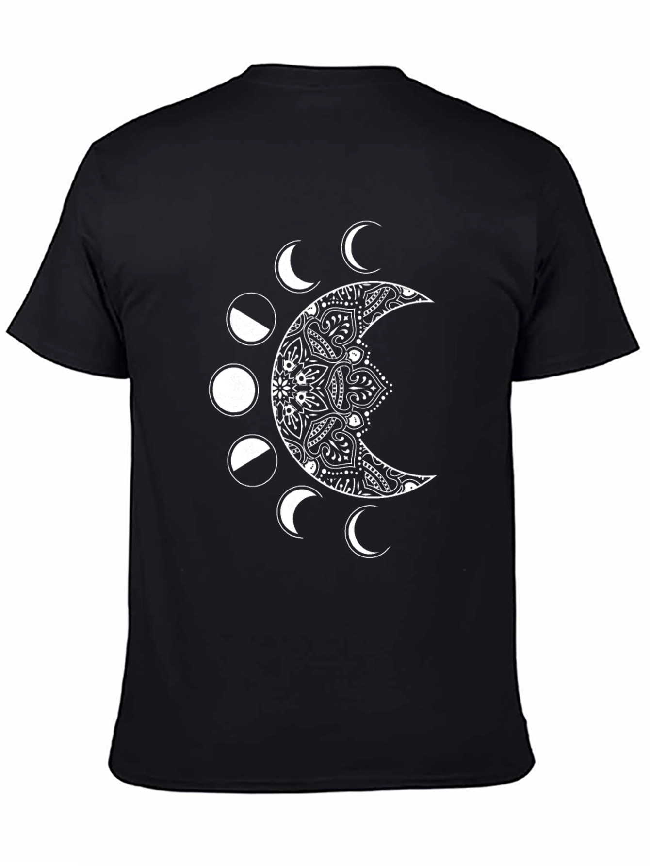 Lunar Phase Graphic Tee - Black Cotton Blend