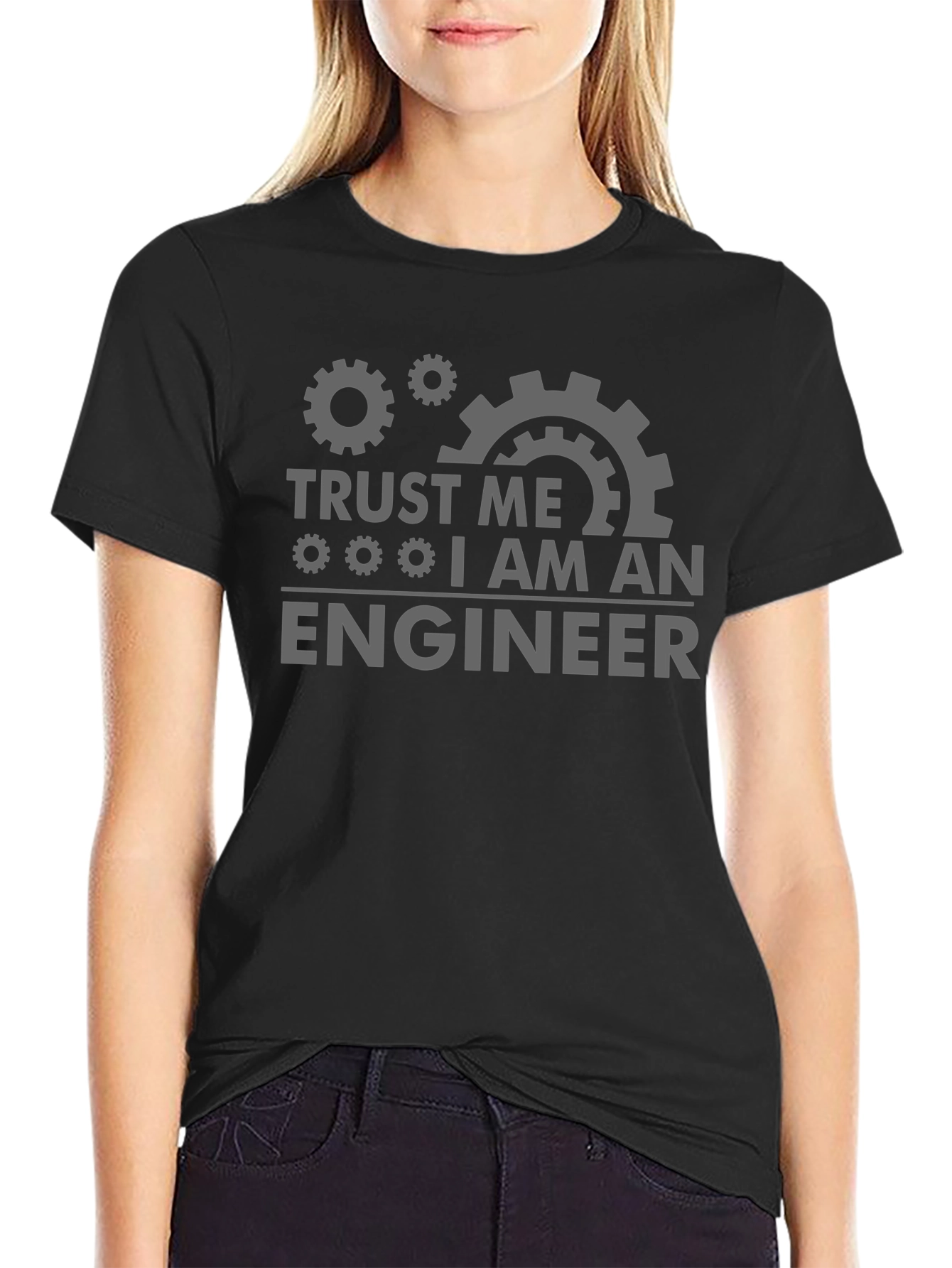 Trust Me Im An Engineer Black T-Shirt