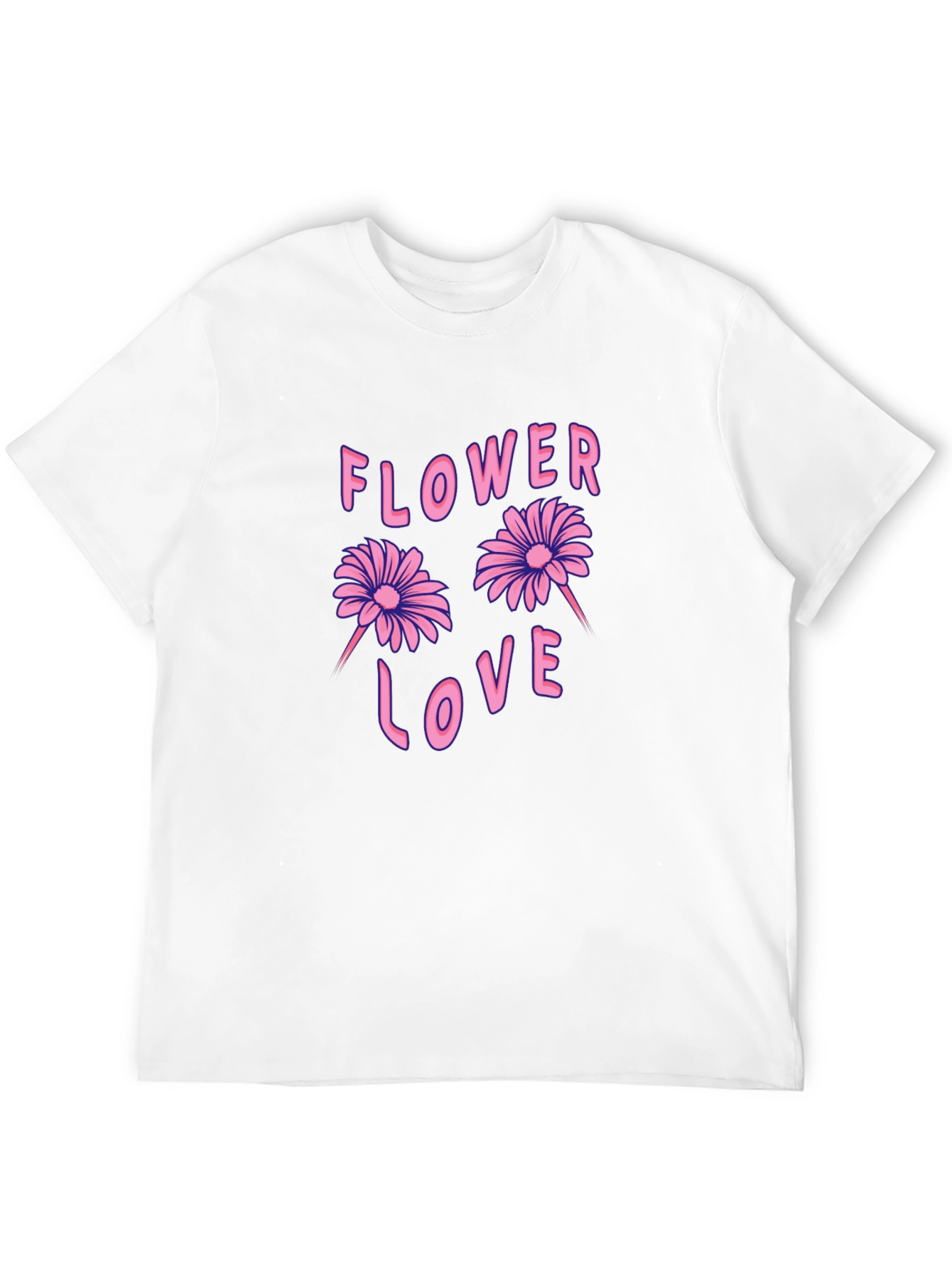 Flower Love Graphic Tee - Black Unisex T-Shirt