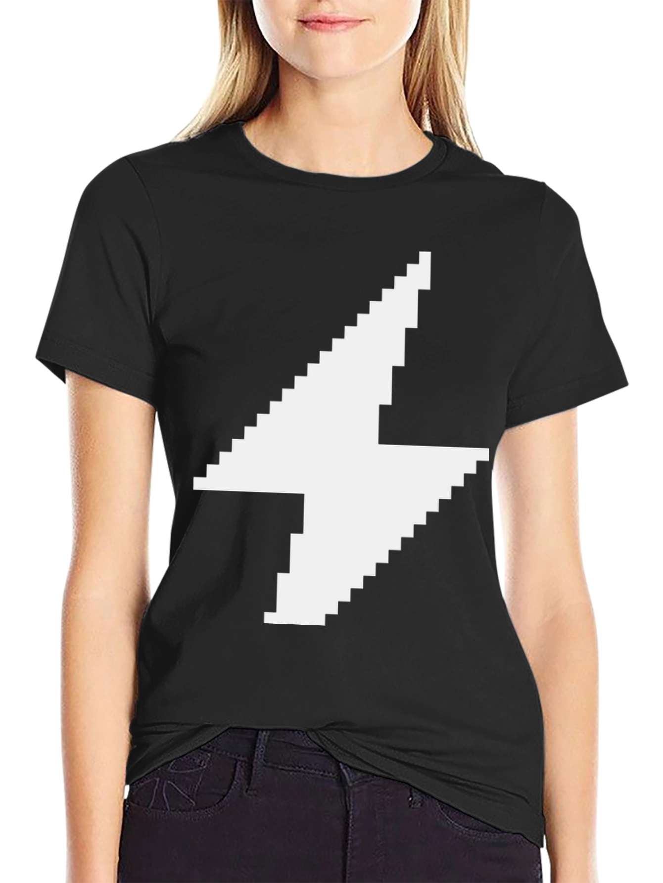 Pixel Lightning Bolt Black T-Shirt