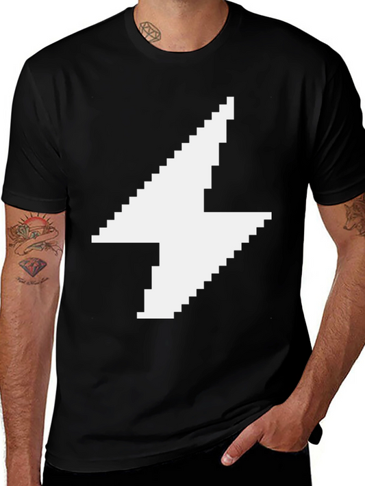 Pixel Lightning Bolt Black T-Shirt