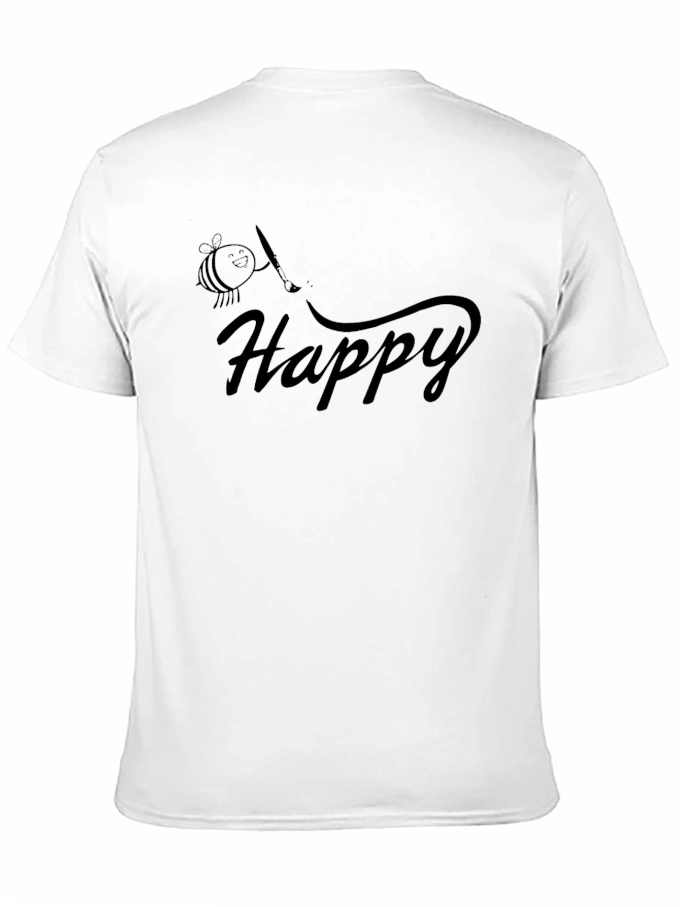 Happy Bee Graphic Tee - Stylish Black T-Shirt
