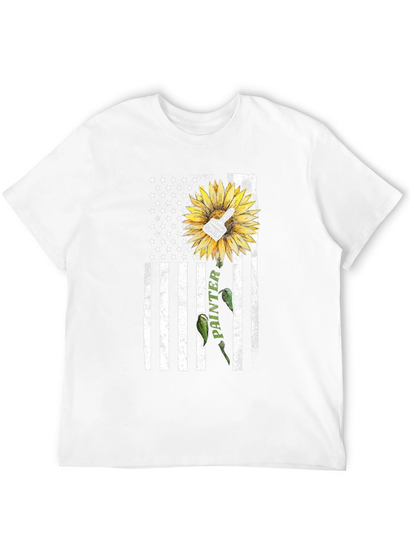 Painter Sunflower USA Flag T-Shirt