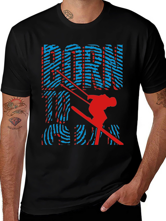Born To Ski Graphic Tee - Unisex Black Cotton T-Shirt