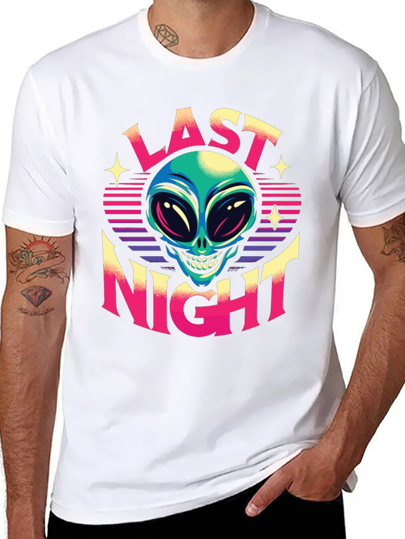Last Night Alien Graphic T-Shirt - Retro Style
