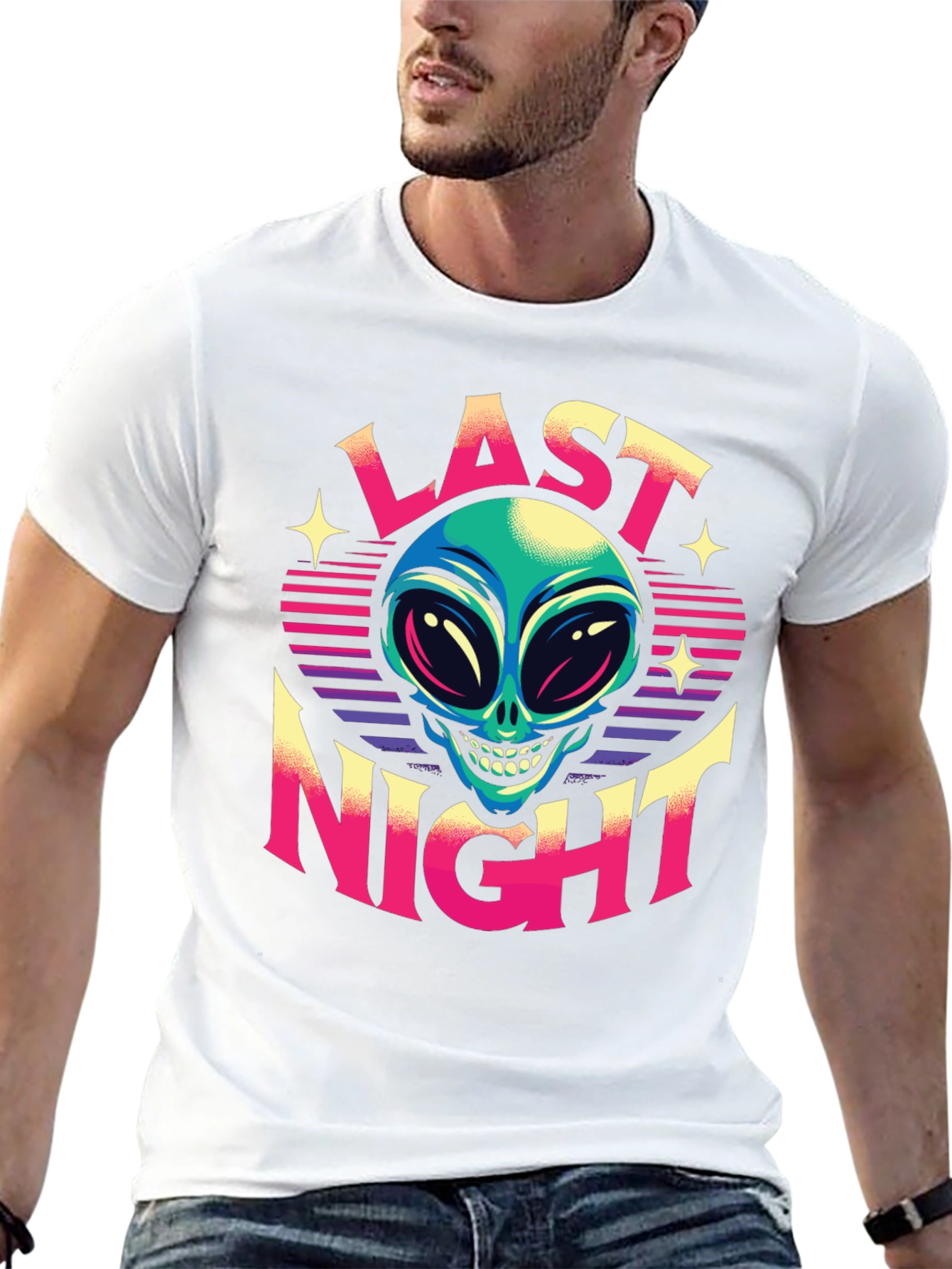 Last Night Alien Graphic T-Shirt - Retro Style