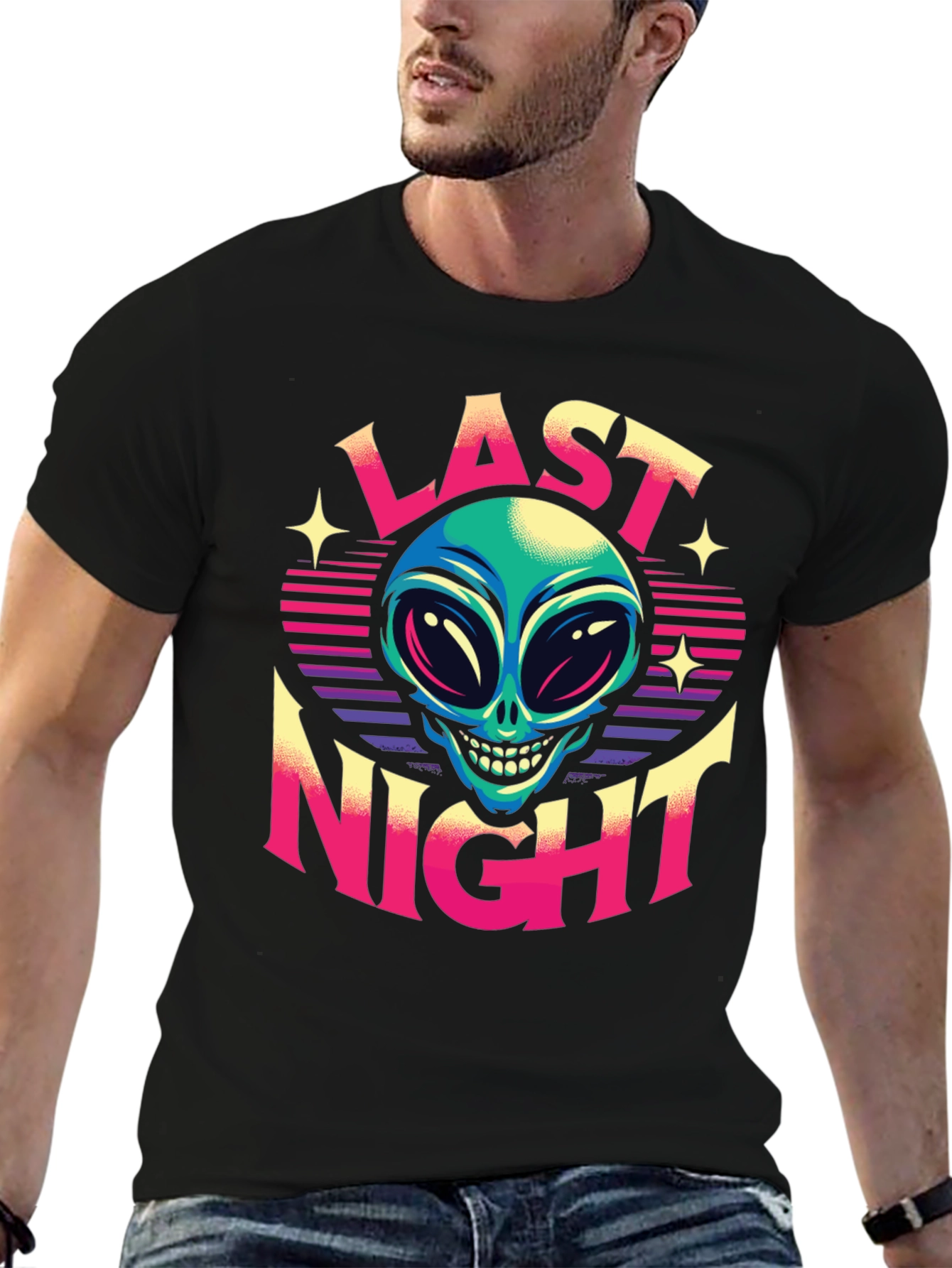 Last Night Alien Graphic T-Shirt - Retro Style