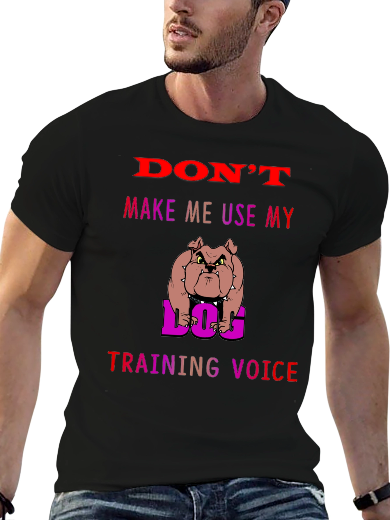 Dog Training Voice T-Shirt - Funny Bulldog Tee
