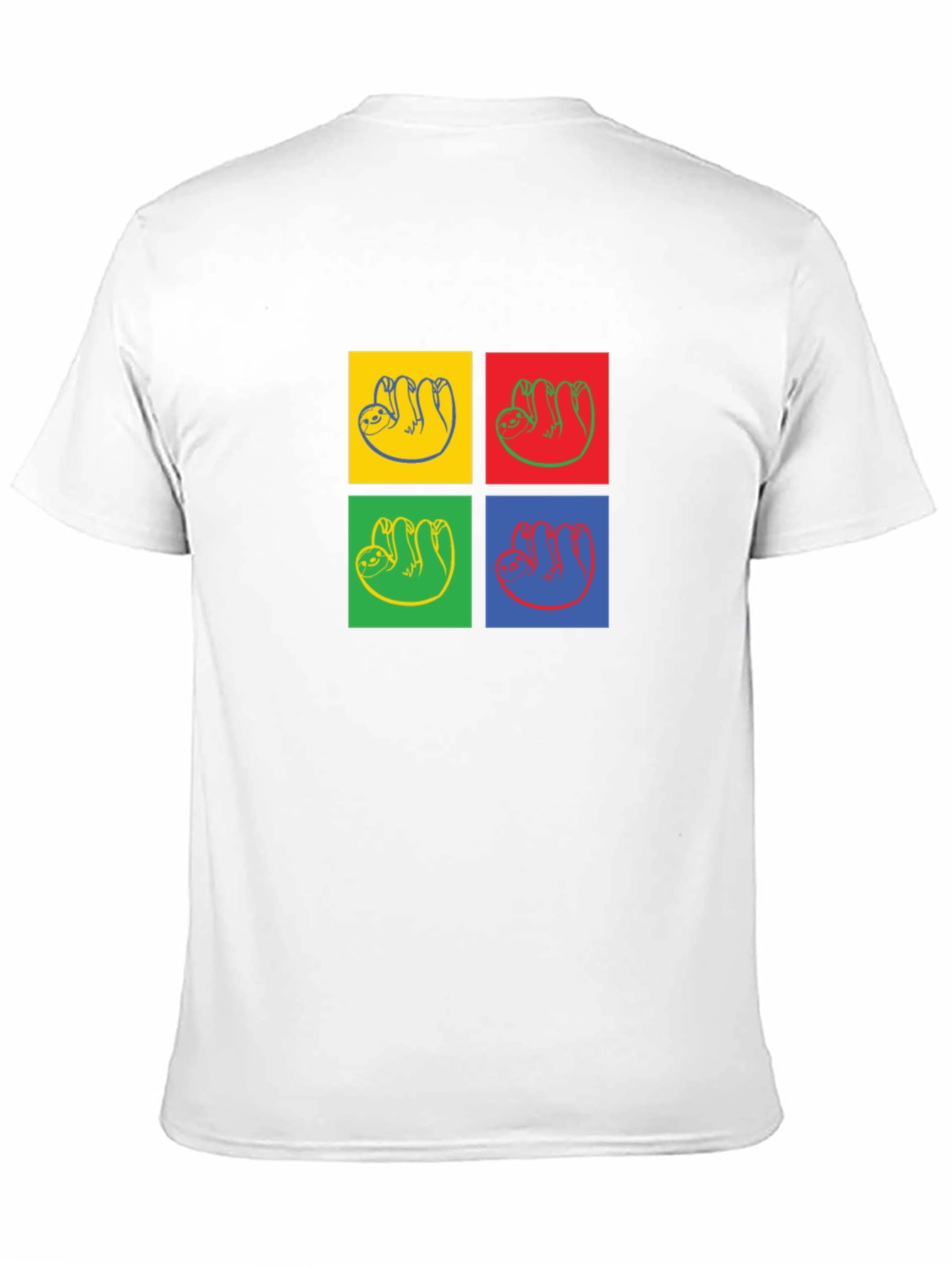 Sloth Pop Art T-Shirt - Black Crew Neck Tee