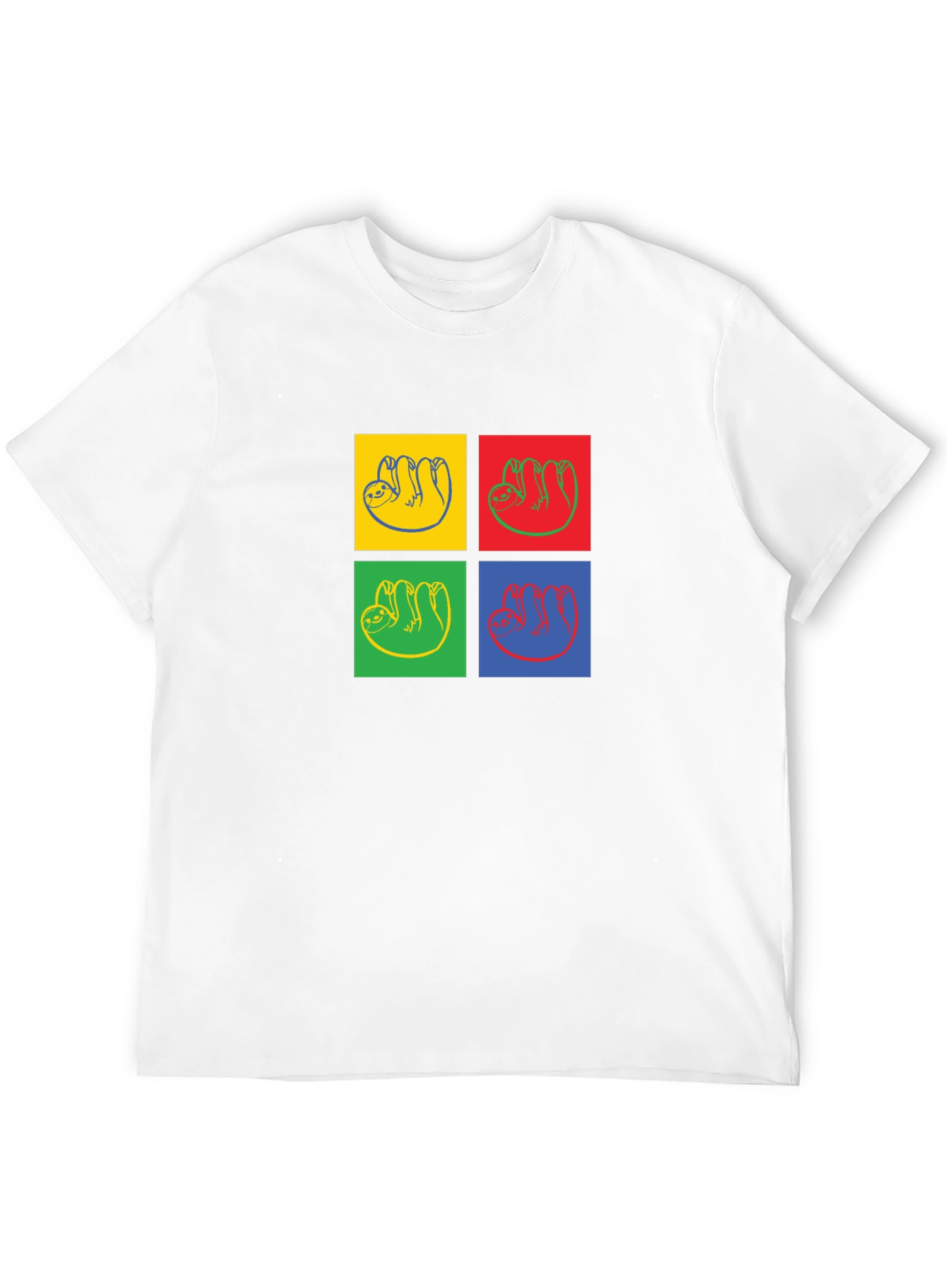 Sloth Pop Art T-Shirt - Black Crew Neck Tee