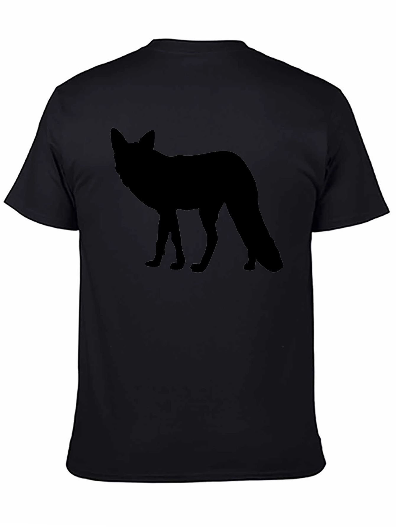 Mens Black T-Shirt - Fox Silhouette